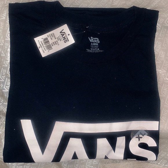>💙DARK BLUE  (NAVY) CLASSIC T-SHIRT FRONT WHITE LOGO 100% COTTON BRAND NEW VANS - Picture 5 of 10